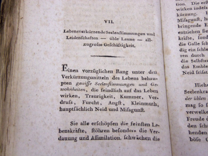 1797 DIE KUNST DAS MENSCHLICHE LEBEN ZU VERLANGERN BY C. HUUFELAND - KD 3490G