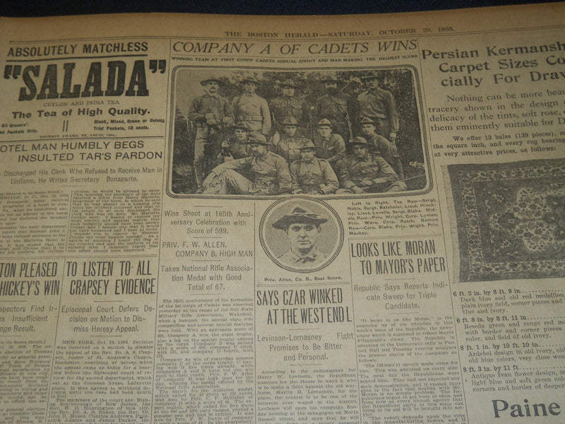 1906 OCTOBER 20 THE BOSTON HERALD - HURRICANE LASHES CUBA AND FLORIDA - BH 95