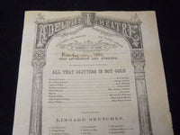 1869 ADELPHI THEATRE HANDBILL - ALL THAT GLITTERS IS NOT GOLD - J 5390