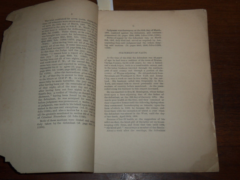 1897 COURT OF APPEALS APPELLANT'S BRIEF AND POINTS BULLETIN - NEW YORK - K 1158