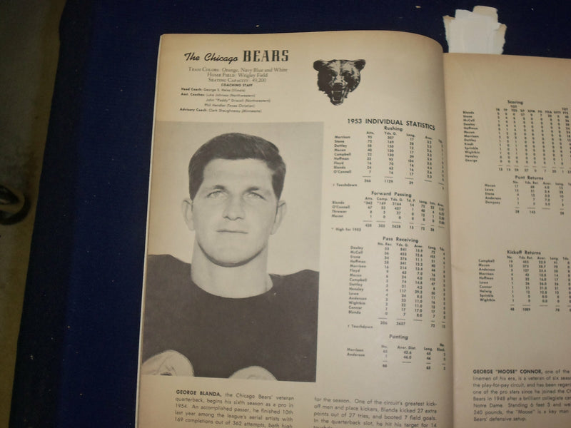 1954 PRO-FOOTBALL OFFICAL NATIONAL FOOTBALL LEAGUE YEAR BOOK - B 6526