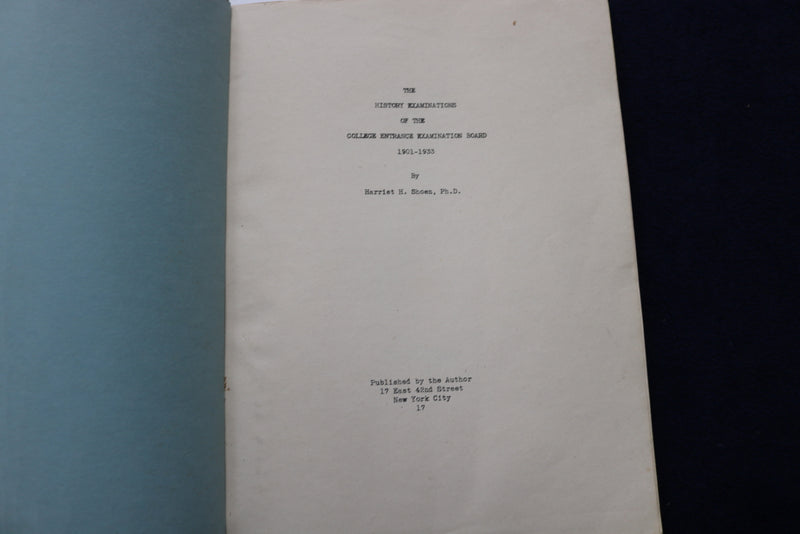1936 COLLEGE ENTRANCE EXAMINATION BOARD HISTORY 1901-1933 SOFTCOVER - K 1587