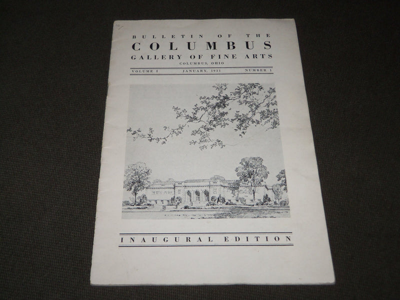 1931 JANUARY COLUMBUS GALLERY OF FINE ARTS BULLETIN - COLUMBUS OHIO - J 9594