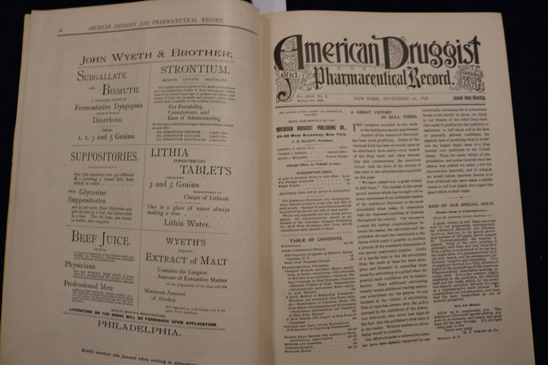 1896 SEPTMBER 10 AMERICAN DRUGGIST AND PHARMACEUTICAL RECORD - K 1658