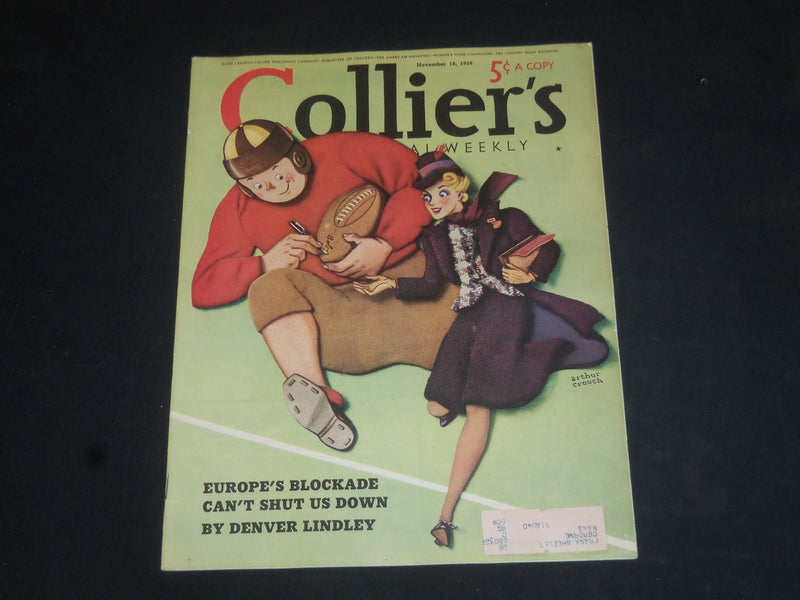 1939 NOV 18 COLLIER'S MAGAZINE - GREAT ILLUSTRATIONS, ARTICLES & ADS - SP 8259