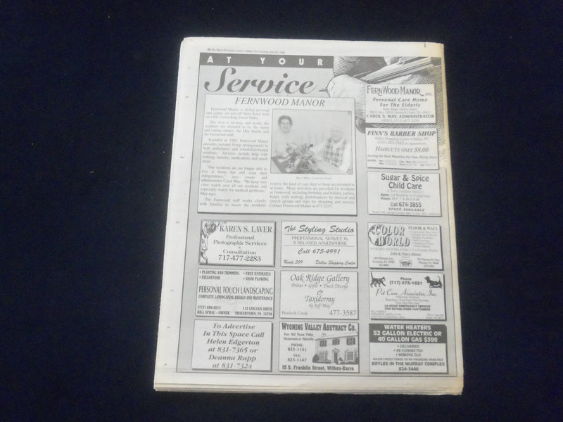 1998 APR 30 THE BACK MOUNTAIN LEADER NEWSPAPER-SHAVERTOWN, PA-PURE GOLD- NP 6151