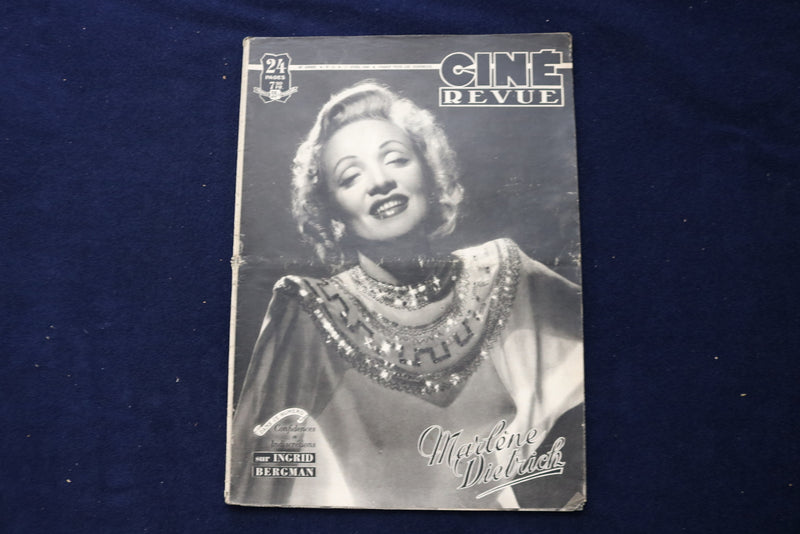 1949 APRIL 1 CINE REVUE MAGAZINE - MARLENE DIETRICH COVER - FRENCH - E 23804