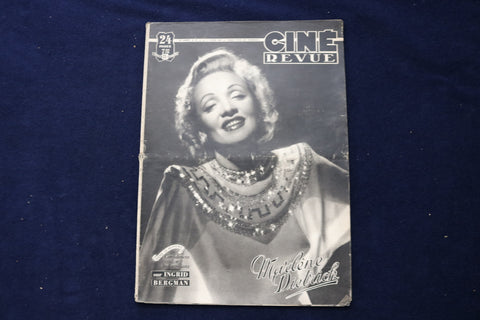 1949 APRIL 1 CINE REVUE MAGAZINE - MARLENE DIETRICH COVER - FRENCH - E 23804
