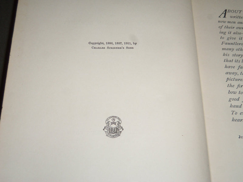 1911 THE LITTLE LORD FAUNT LEROY BY FRANCES HODGSON BURNETT BOOK - KD 4455