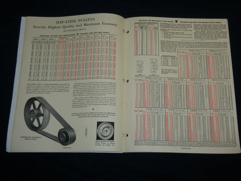1936 DAYTON COG-BELT DRIVES & V-FLAT DRIVES CATALOG #180 - J 6728
