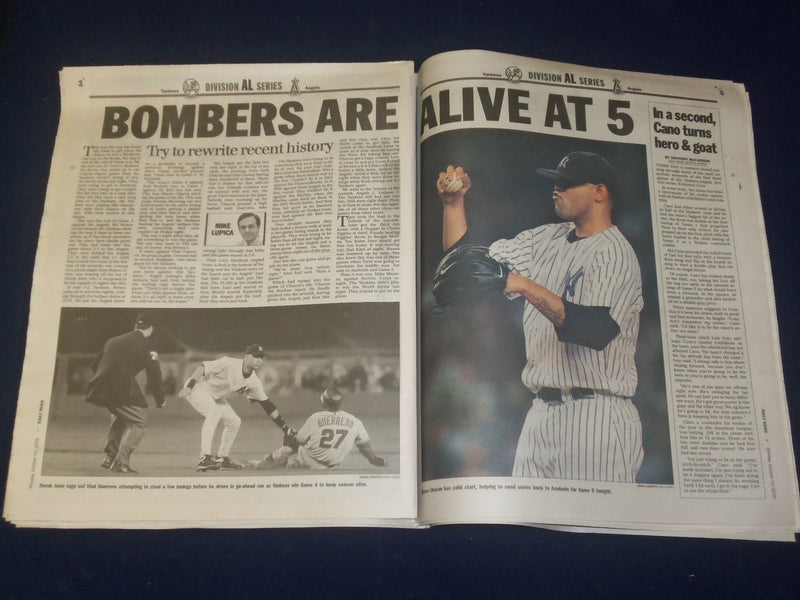 2005 OCT 10 NEW YORK DAILY NEWS NEWSPAPER-YANKEES BEAT ANGELS ALDS GM 4- NP 4199