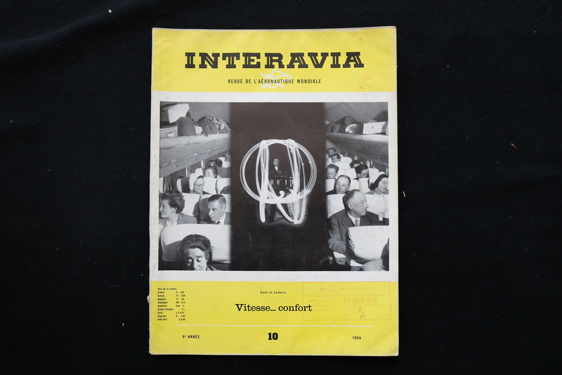 1954 OCTOBER INTERAVIA MAGAZINE - SPEED…COMFORT COVER - E 10798