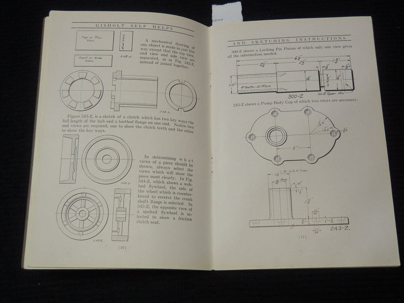 1918 SELF HELPS AND SKETCHING INSTRUCTIONS BOOK - GISHOLT MACHINE CO. - K 2617