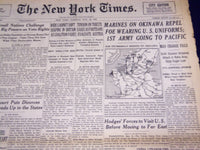 1945 MAY 22 NEW YORK TIMES - MARINES ON OKINAWA REPEL FOE - U. S. - NT 681