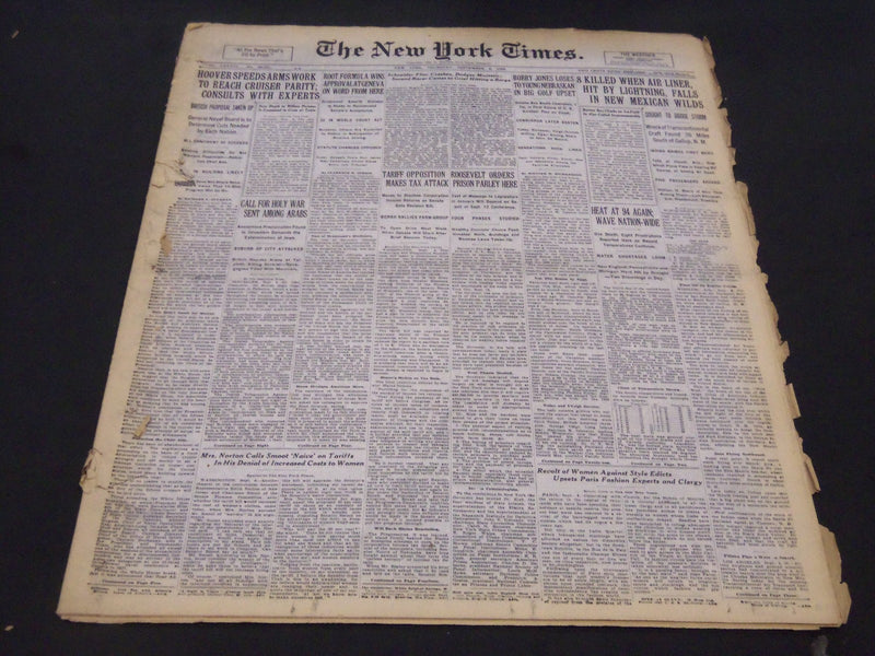 1929 SEPT 5 NEW YORK TIMES - BOBBY JONES LOSES TO YOUNG NEBRASKA - NT 5275