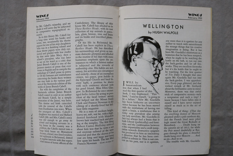 1932 FEBRUARY WINGS MAGAZINE - H. L. MENCKEN - K 3453