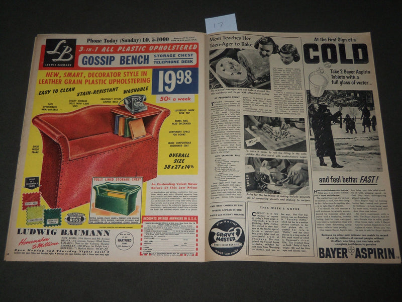 1952 JANUARY 13 SUNDAY MIRROR MAGAZINE SECTION - BETTY HUTTON - J 3005
