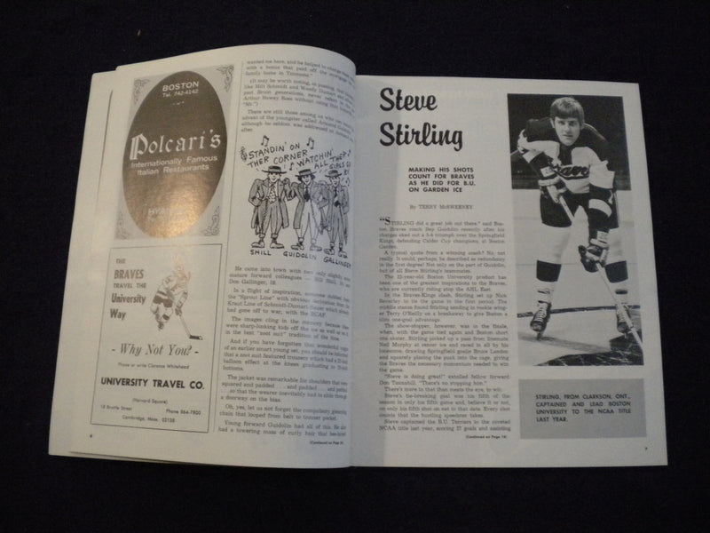 1971-1972 BOSTON BRAVES AHL HOCKEY PROGRAM - SP 3624H