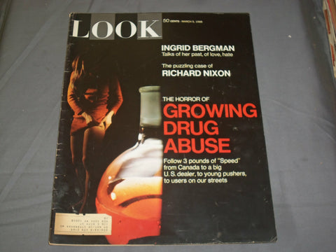 1968 MARCH 5 LOOK MAGAZINE - GROWING DRUG ABUSE - INGRID BERGMAN - NIXON - LK 30