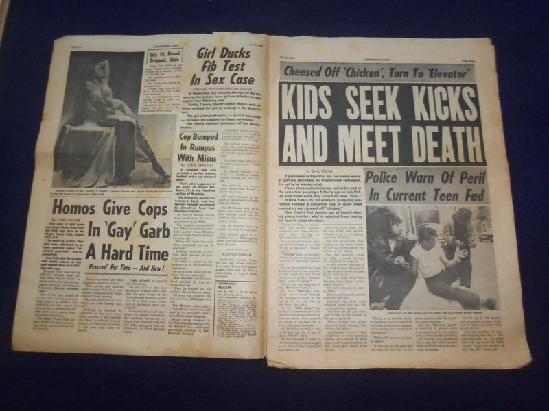 1965 JULY 24 FLASH NEWSPAPER - BORED TEENAGERS DIG 'DEATH RIDES' - NP 6946