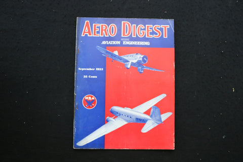 1933 SEPTEMBER AERO DIGEST MAGAZINE - NORTHROP 