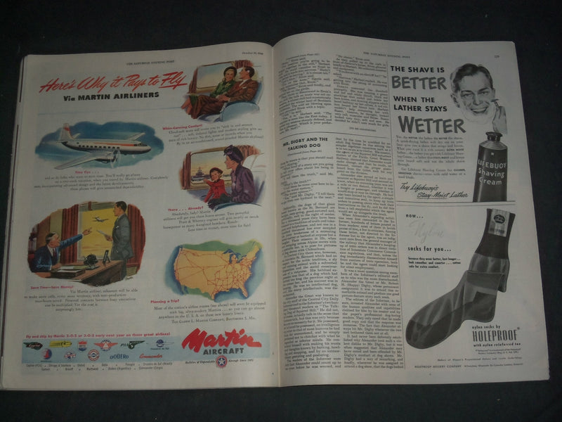 1946 OCTOBER 12 THE SATURDAY EVENING POST MAGAZINE - ILLUSTRATED COVER- SP 2477H