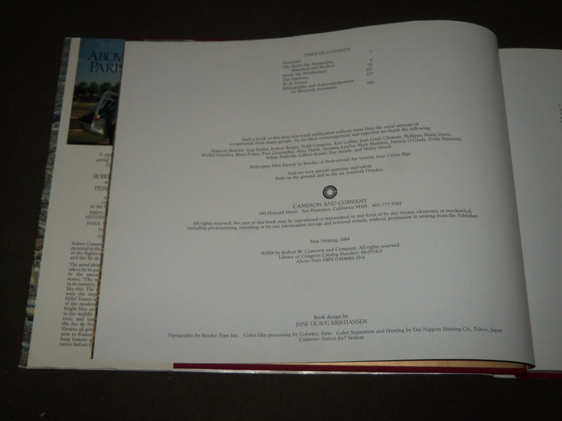 1984 ABOVE PARIS BOOK BY ROBERT CAMERON & PIERRE SALINGER - FIRST PRINT - D 144