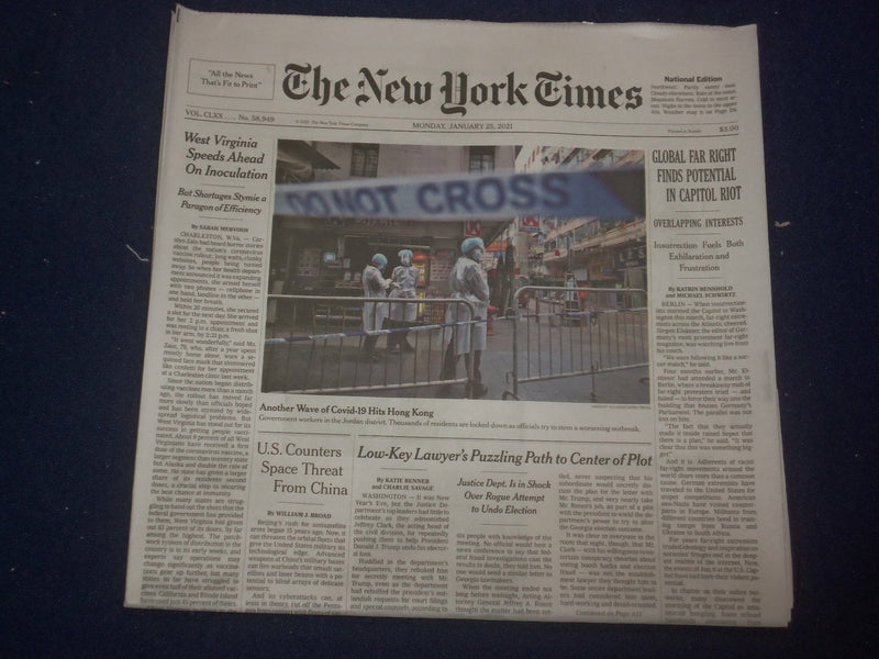 2021 JAN 25 NEW YORK TIMES- GLOBAL FAR RIGHT SENSES POTENTIAL IN RIOT AT CAPITOL