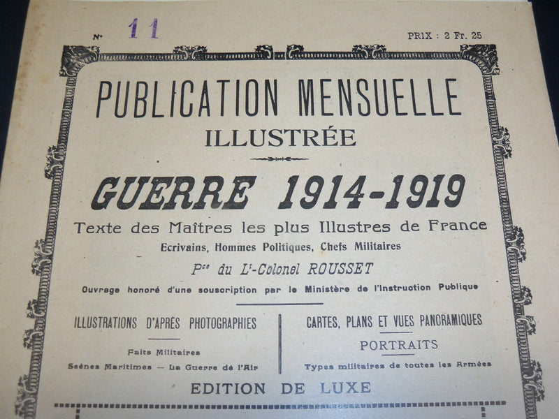 1914-1919 PUBLICATION MENSUELLE ILLUSTREE GUERRE MAGAZINE LOT OF 93 - O 2752