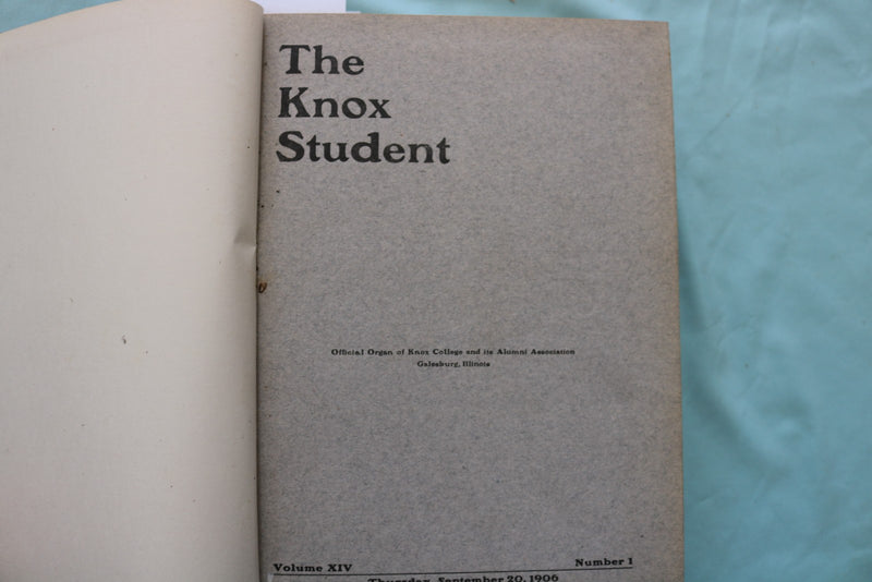 1904-1907 THE KNOX STUDENT HARDCOVER BOOKS - 2 VOLUMS - GALESBURG, IL - KD 9683