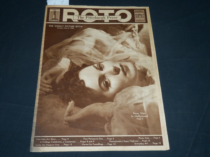 1940 MAY 5 THE PITTSBURGH PRESS SUNDAY ROTO SECTION - ,AUREEM O'HARA - NP 4546