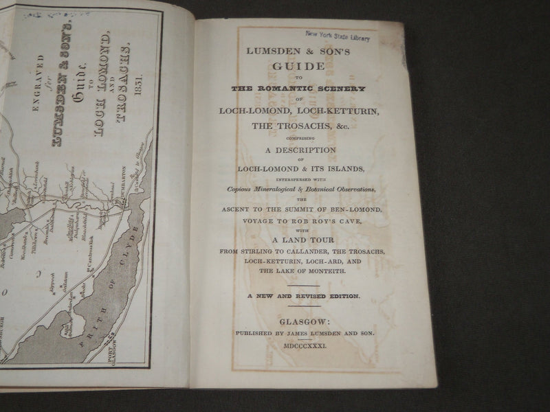 1831 LUMSDEN & SONS GUIDE OF LOCH-LOMOND & LOCH-KETTURIN - NICE MAP - J 3455