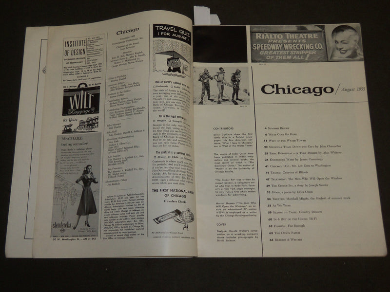 1955 AUGUST CHICAGO MAGAZINE - JOHN CHANCELLOR - BASIC HORSEPLAY - J 3516