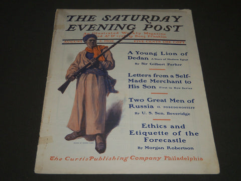 1902 AUGUST 2 THE SATURDAY EVENING POST MAGAZINE - ILLUSTRATED COVER- SP 1053