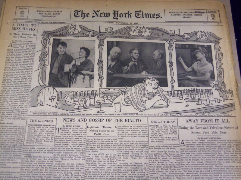 1946 NY TIMES SUNDAY DRAMA SECTIONS LOT OF 42 - ANNIE GET YOUR GUN - UP 8