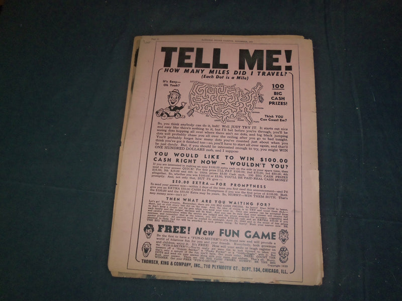 1939 NOVEMBER THE NATIONAL POLICE GAZETTE MAGAZINE - DANNIELLE DARRIEUX - B 5879