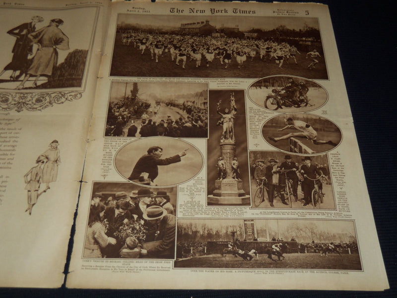 1922 APRIL 2 NEW YORK TIMES PICTURE SECTION - BABE RUTH - NICE PHOTOS - NT 9475