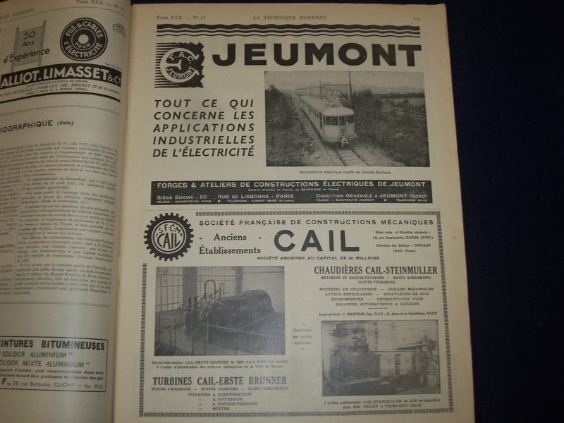 1938 LA TECHNIQUE MODERNE FRENCH MAGAZINE LOT OF 7 ISSUES - GREAT ADS - O 2713