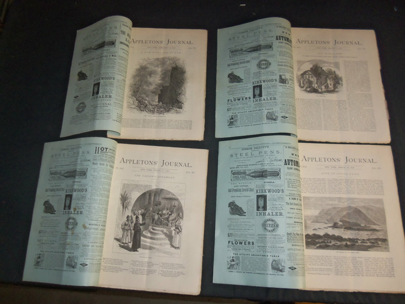 1876 APPLETON'S JOURNAL MAGAZINE -LOT OF 26 - NICE ADS & ILLUSTRATIONS - WR 634B