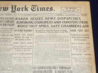 1917 JULY 5 NEW YORK TIMES - BAKER SEIZES NEWS DISPATCHES - NT 9295