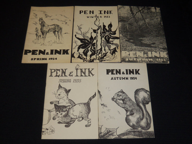 1953-1955 PEN & INK HAVERFORD HIGH SCHOOL MAGAZINES LOT OF 5 - O 1798E