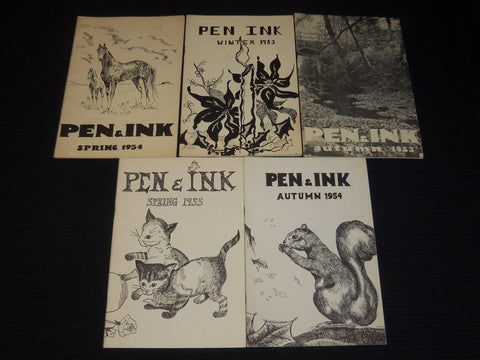 1953-1955 PEN & INK HAVERFORD HIGH SCHOOL MAGAZINES LOT OF 5 - O 1798E