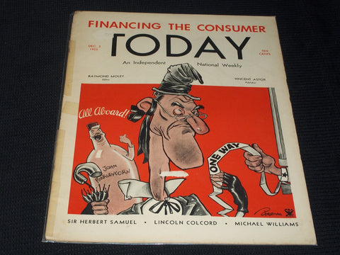 1933 DECEMBER 2 TODAY MAGAZINE - ALL ABOARD FRONT COVER - E 5987