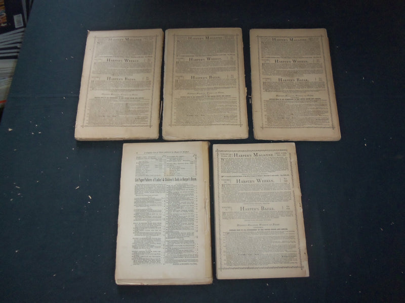 1875-76 HARPER'S MONTHLY MAGAZINE-LOT 14 ISSUES-NICE ILLUSTRATIONS & ADS-WR 364H