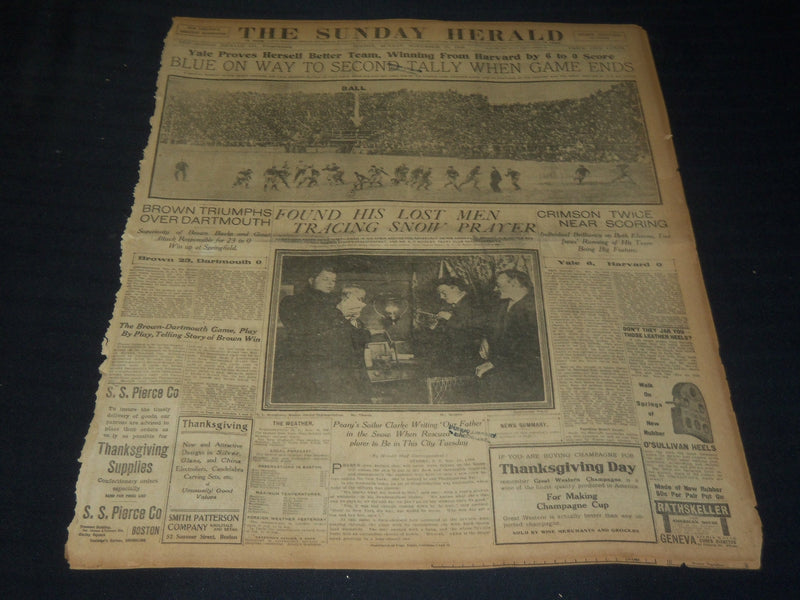 1906 NOVEMBER 25 THE BOSTON HERALD - YALE BEATS HARVARD 6-0 PEARY - BH 126