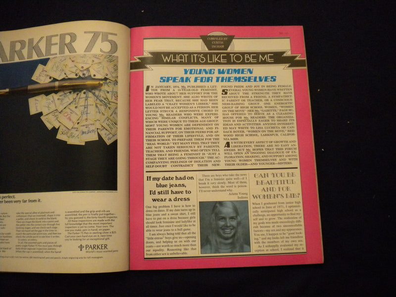 1974 JUNE MS. MAGAZINE - WYOUNG WOMEN SPEAK OUT - B 639C