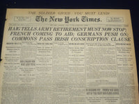 1918 APRIL 13 NEW YORK TIMES - HAIG TELLS ARMY RETIREMENT MUST STOP - NT 8210