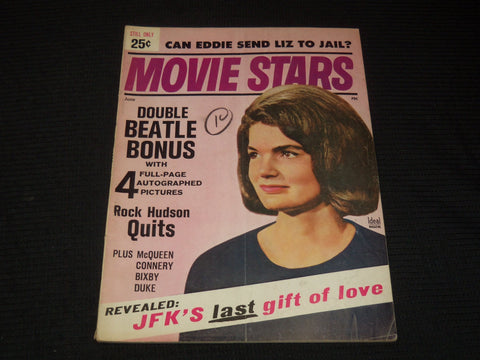1964 JUNE MOVIE STARS MAGAZINE - JACKIE KENNEDY COVER - E 16256