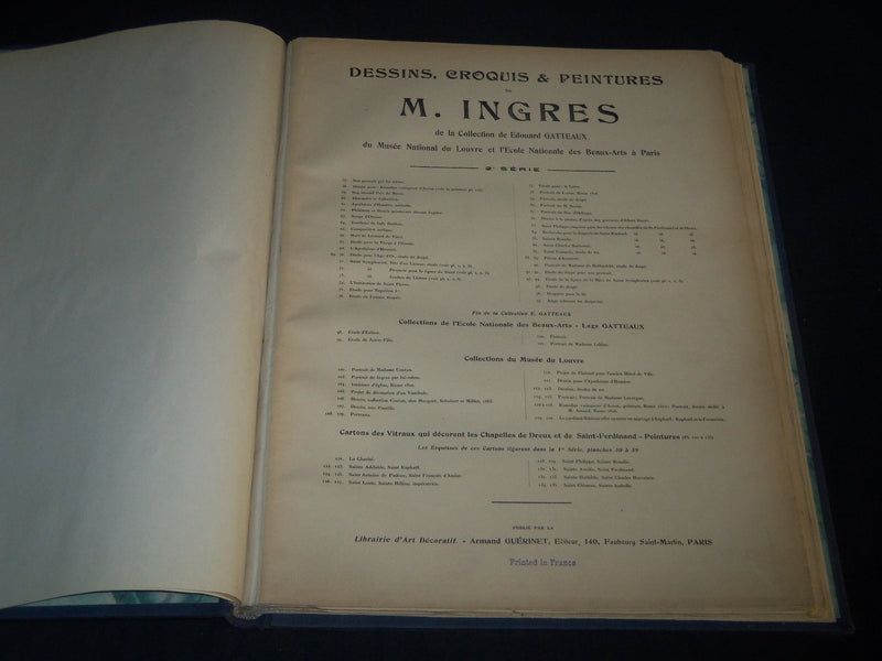 1870'S COLLECTION DE 120 DESSINS CROQUIS ET PEINTURES INGRES VOLUME 1 & 2- Z 166