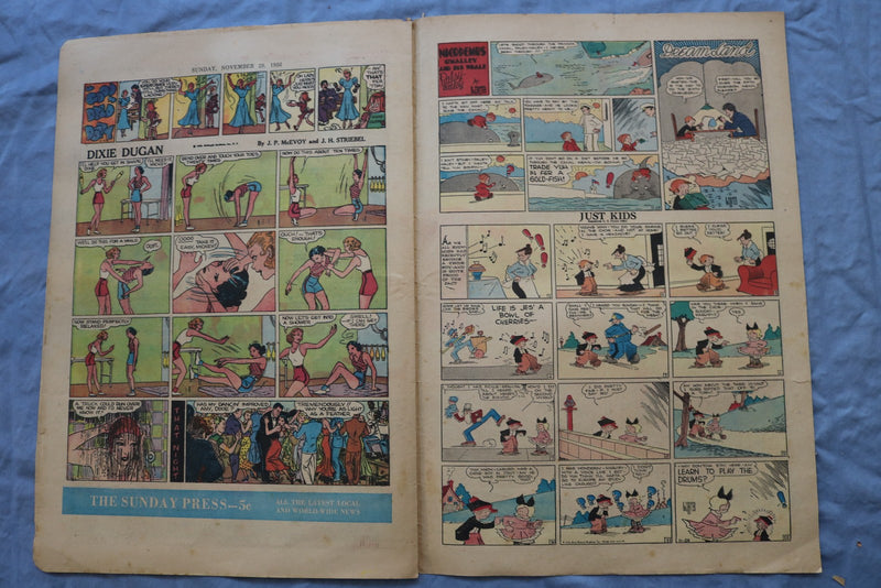 1936 LONG ISLAND SUNDAY PRESS NEWSPAPER COLOR COMICS - LOT OF 2 - NP 9227